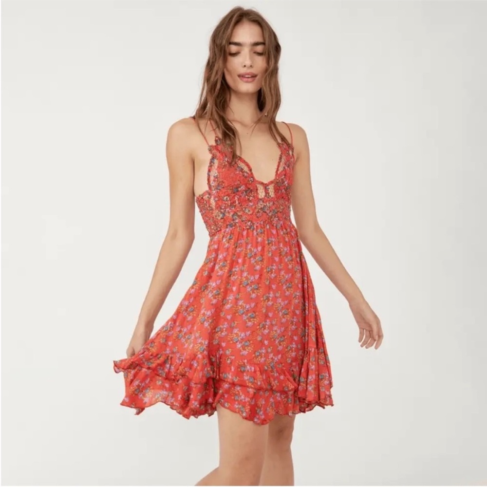 Free People Adella Floral Mini Slip Dress